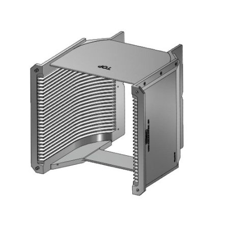 Cassette anodisée claire dure en aluminium de 8" (200 mm) | Mur d’extrémité à 25 fentes / barre en H | Flat | MOQ 5
