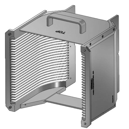 Cassette en aluminium anodisé dur clair de 8" (200 mm) | 25 fentes Paroi d’extrémité / H-bar | Poignée | Angulaire | MOQ 1